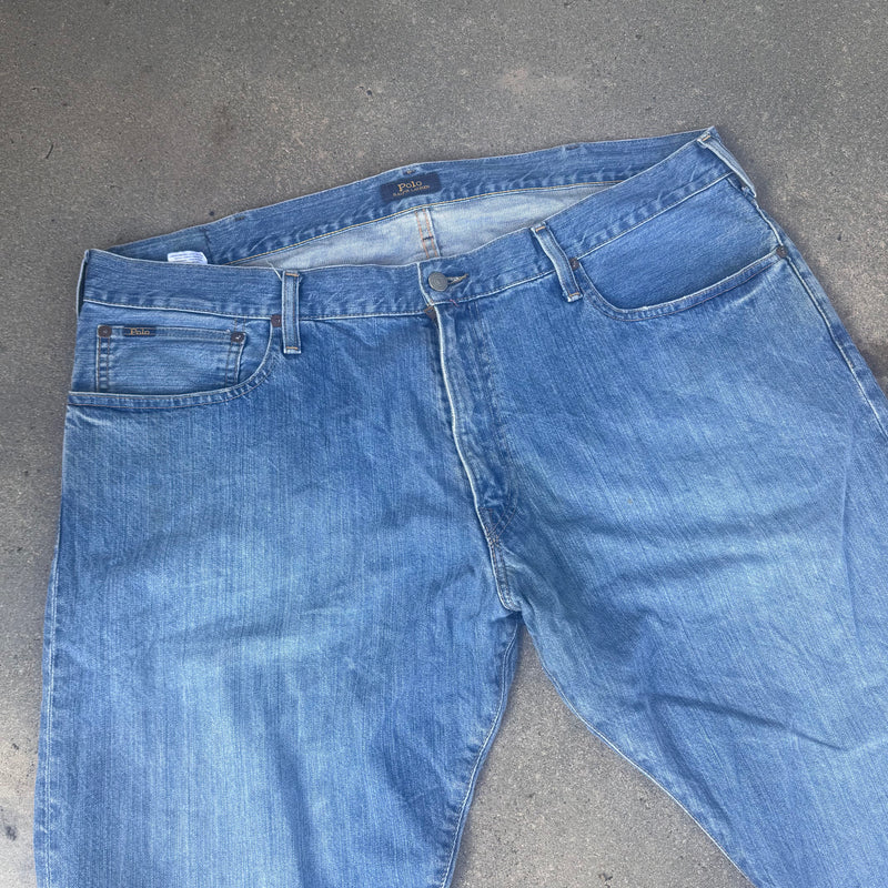 Detailansicht: Sourced limited accessories and clothes Polo Ralph Lauren baggy retro denim jeans – Logo, Nähte oder Material