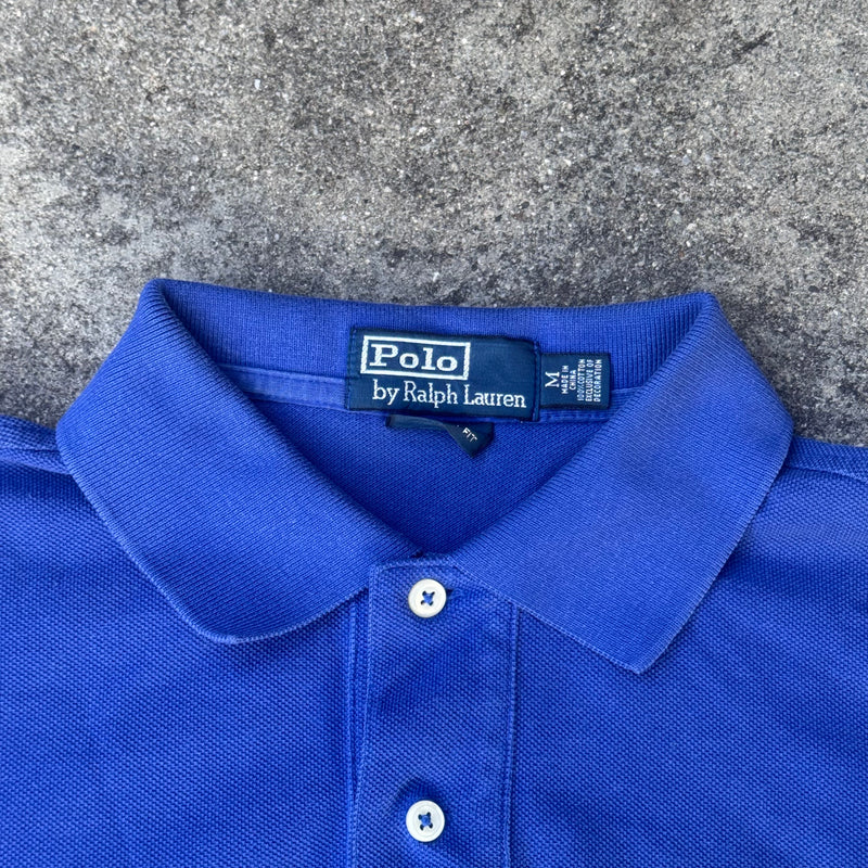 Detailansicht: Sourced limited accessories and clothes Polo Ralph Lauren big pony blue poloshirt – Logo, Nähte oder Material