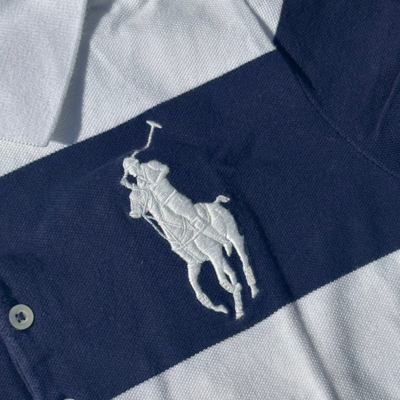 Detailansicht: Sourced limited accessories and clothes Polo Ralph Lauren Big Pony striped women's polo – Logo, Nähte oder Material