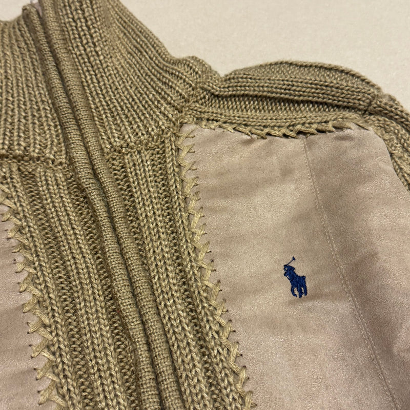 Detailansicht: Sourced limited accessories and clothes Polo Ralph Lauren brown knitted jacket – Logo, Nähte oder Material