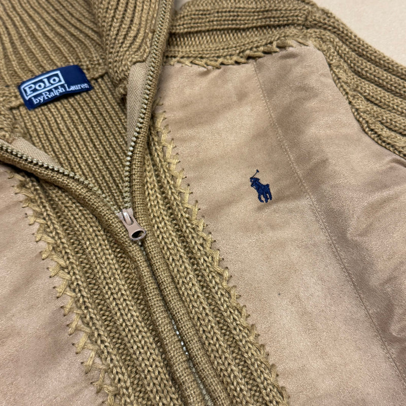 Detailansicht: Sourced limited accessories and clothes Polo Ralph Lauren brown knitted jacket – Logo, Nähte oder Material