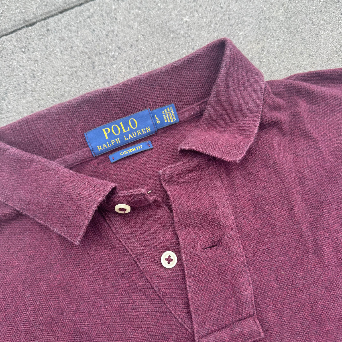 Polo Ralph Lauren burgundy classic longsleeve – Close-up 1