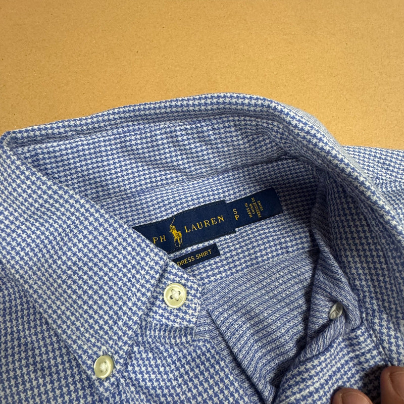 Detailansicht: Sourced limited accessories and clothes Polo Ralph Lauren checkered blue shirt – Logo, Nähte oder Material
