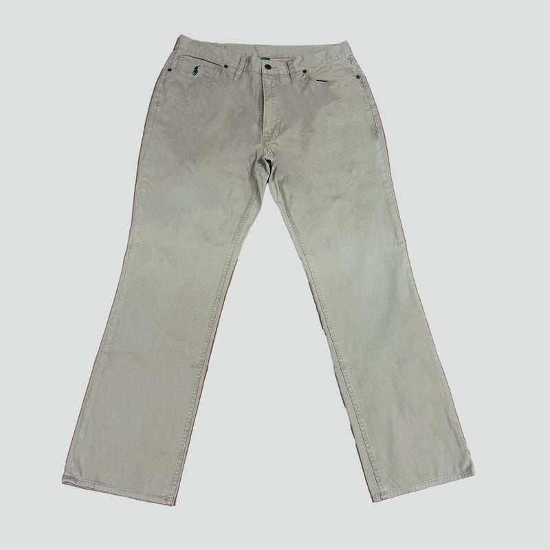 Detailansicht: Sourced limited accessories and clothes Polo Ralph Lauren classic beige pants – Logo, Nähte oder Material