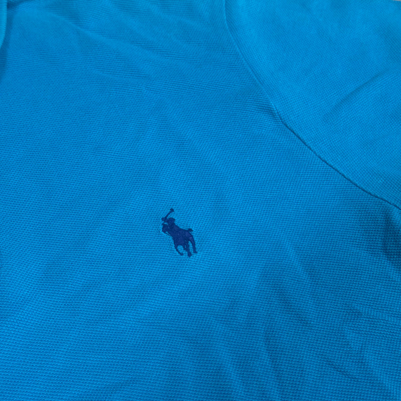Detailansicht: Sourced limited accessories and clothes Polo Ralph Lauren classic light blue poloshirt – Logo, Nähte oder Material