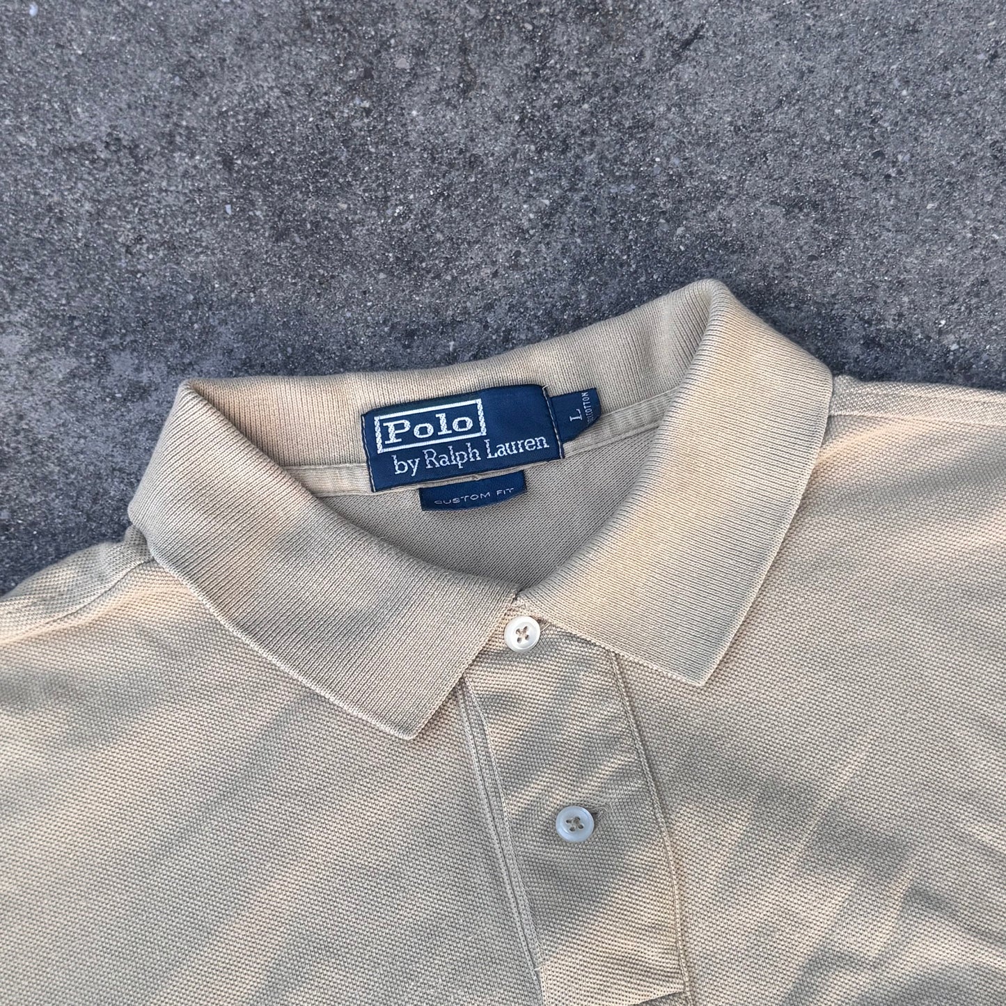 Polo Ralph Lauren cream classic poloshirt – Close-up 1