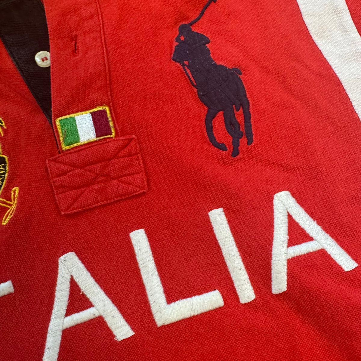 Polo Ralph Lauren Italia red poloshirt – Close-up 6