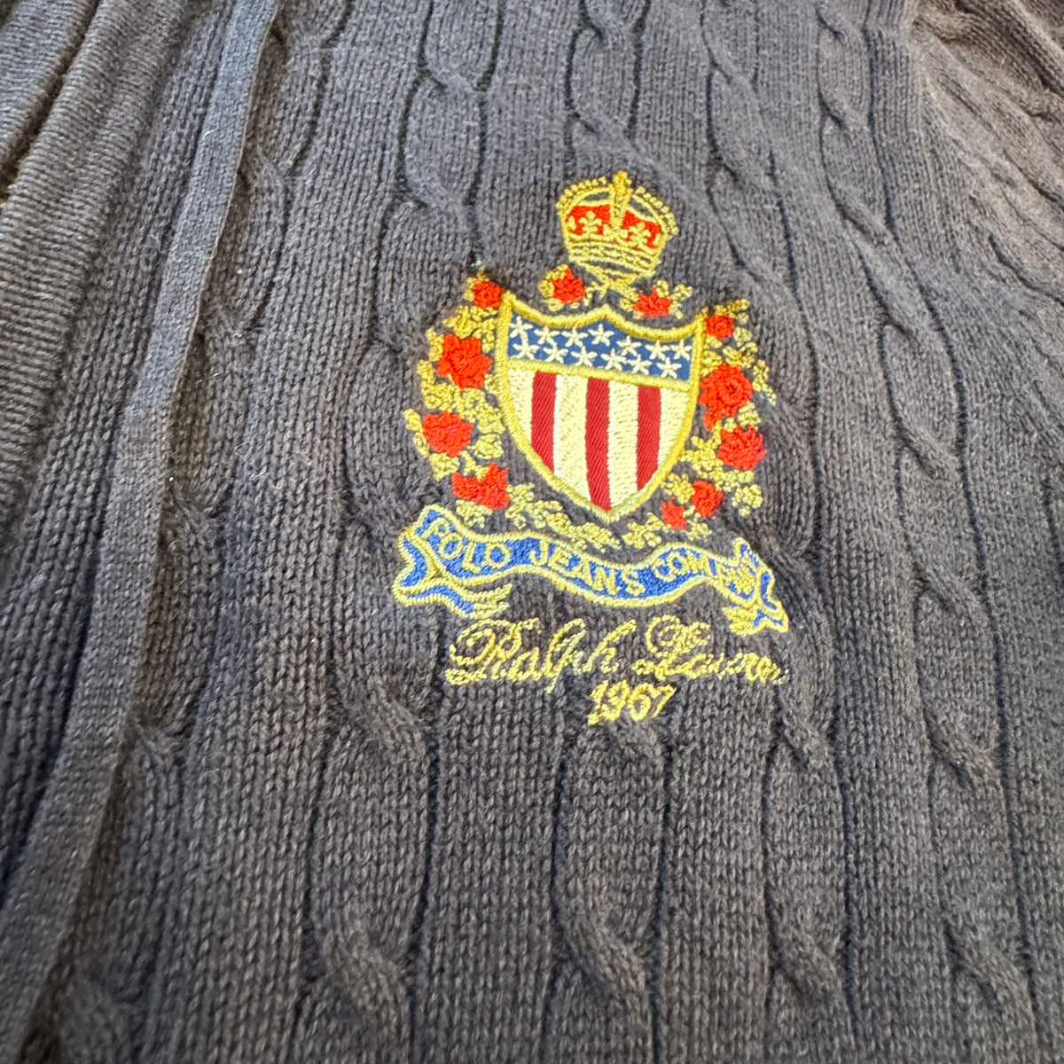 Polo Ralph Lauren Jeans Company knitted zip-up hoodie – Close-up 1
