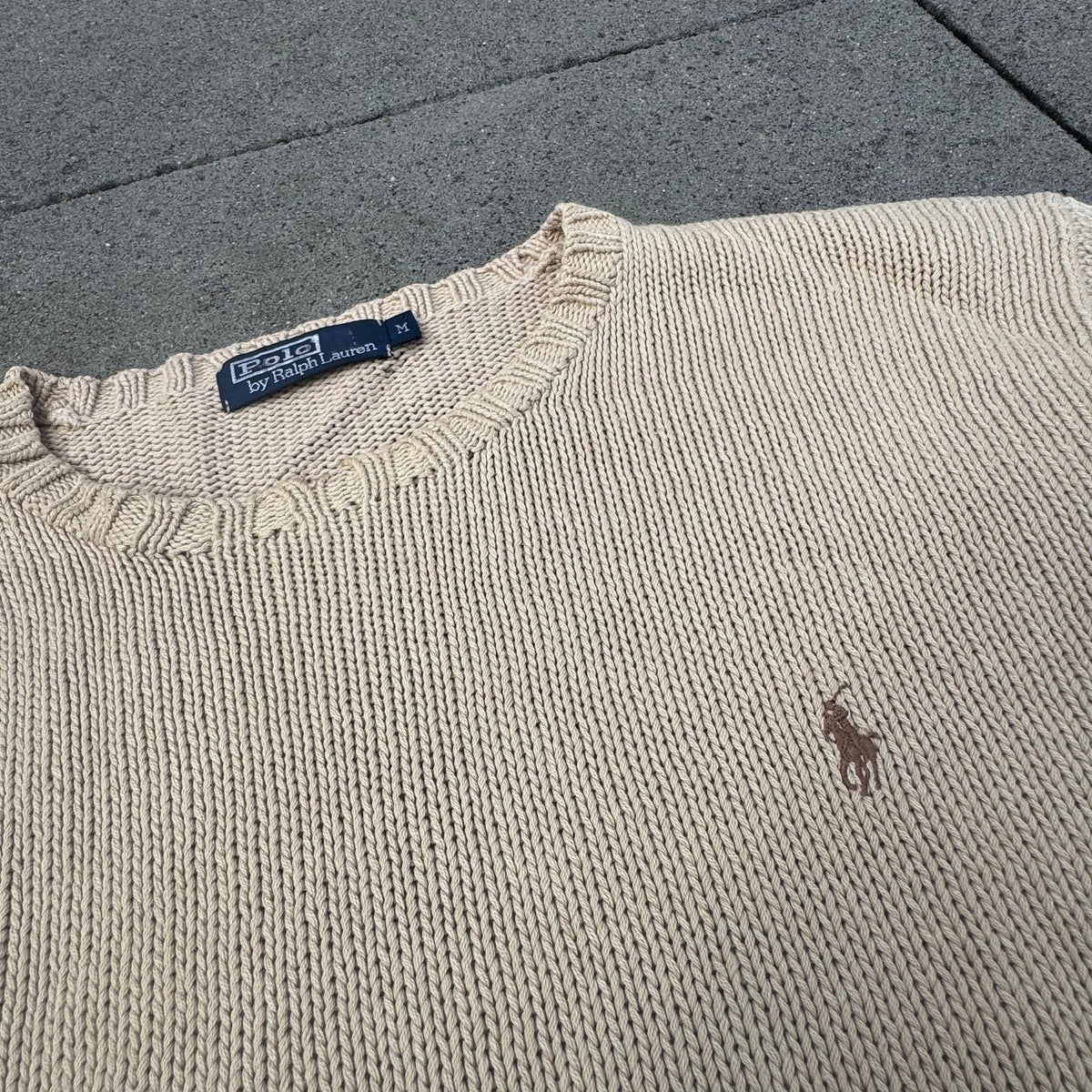 Polo Ralph Lauren knitted beige sweatshirt – Close-up 1