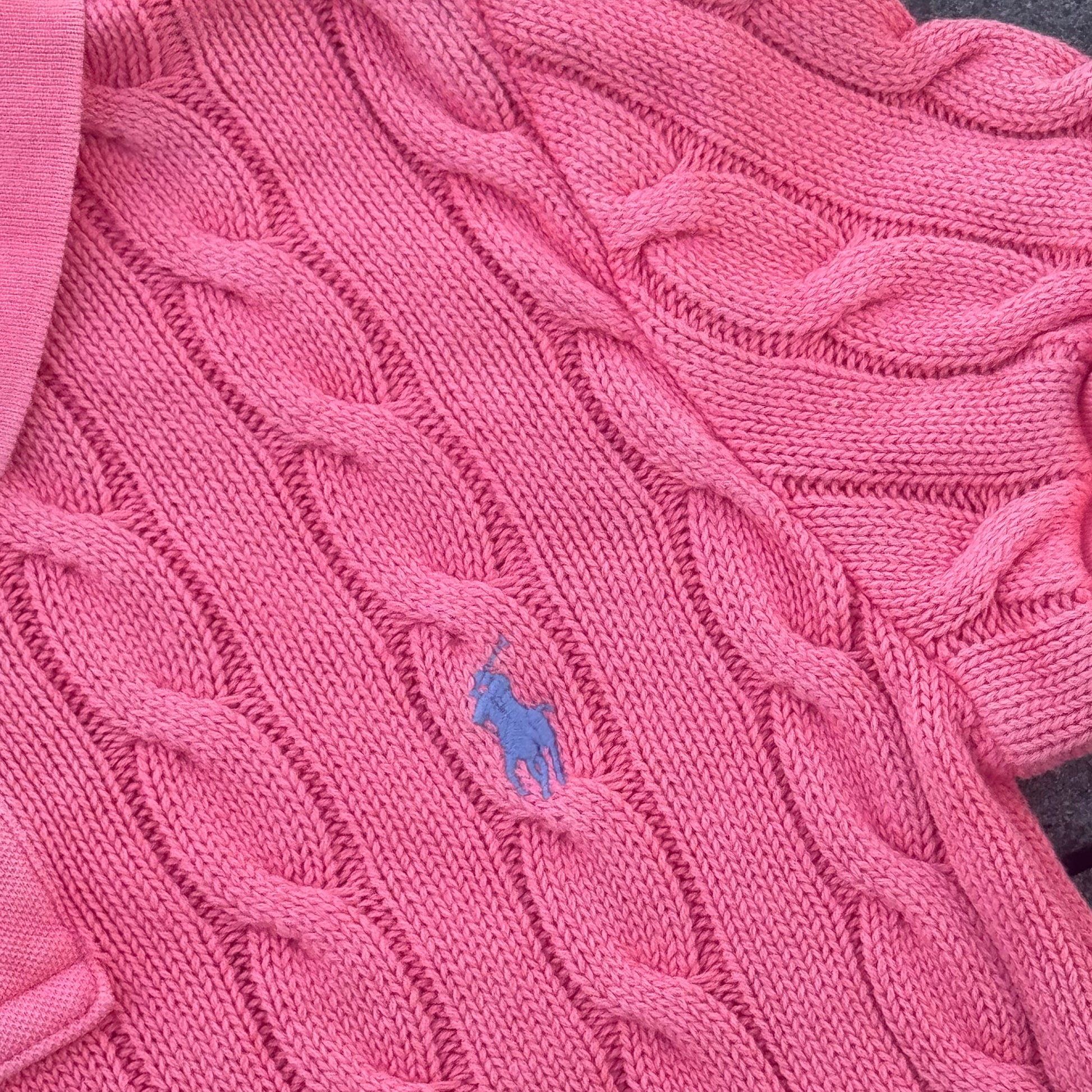 Polo Ralph Lauren pink knit slim poloshirt – Close-up 2
