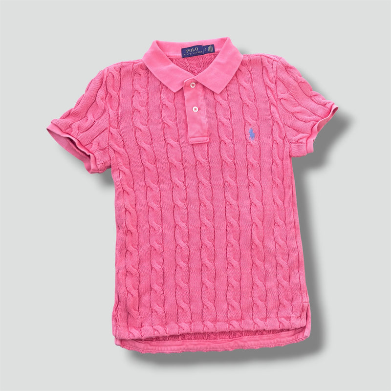 Sourced limited accessories and clothes Polo Ralph Lauren pink knit slim poloshirt – Secondhand Streetwear