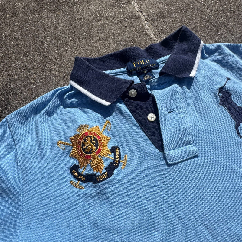 Detailansicht: Sourced limited accessories and clothes Polo Ralph Lauren Quality Goods sky blue polo shirt – Logo, Nähte oder Material