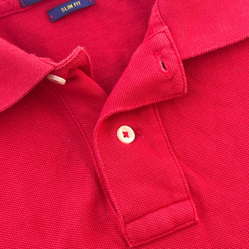 Detailansicht: Sourced limited accessories and clothes Polo Ralph Lauren red classic poloshirt – Logo, Nähte oder Material