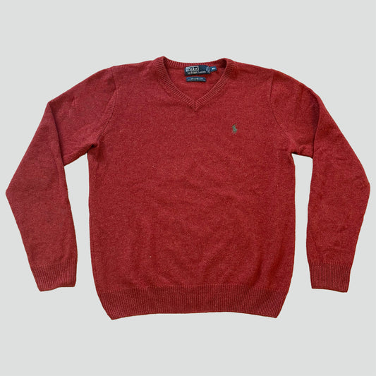 Polo Ralph Lauren red V-neck sweatshirt