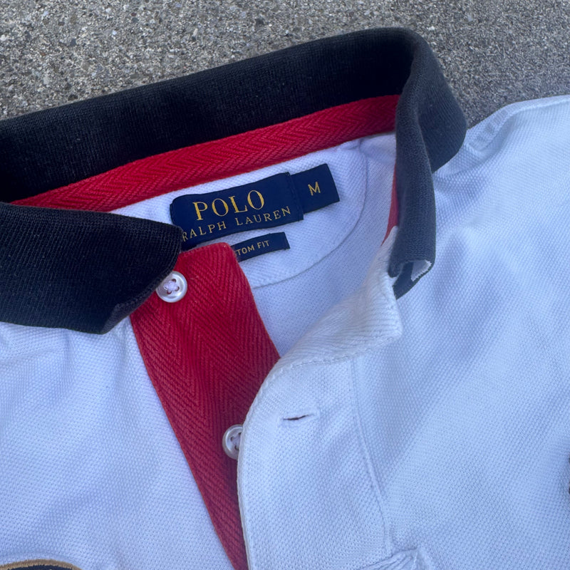 Detailansicht: Sourced limited accessories and clothes Polo Ralph Lauren Snow Challenge white poloshirt – Logo, Nähte oder Material
