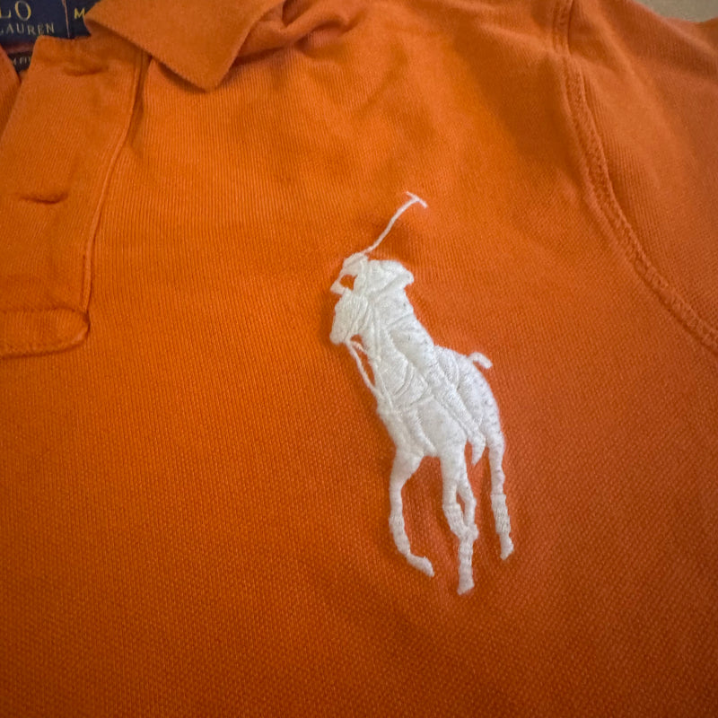 Detailansicht: Sourced limited accessories and clothes Polo Ralph Lauren Yacht Club orange poloshirt – Logo, Nähte oder Material