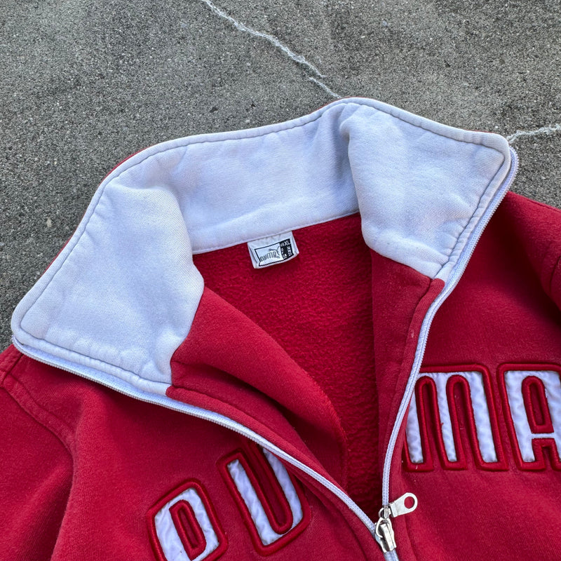 Detailansicht: Sourced limited accessories and clothes Puma y2k red womens zip-up jacket – Logo, Nähte oder Material