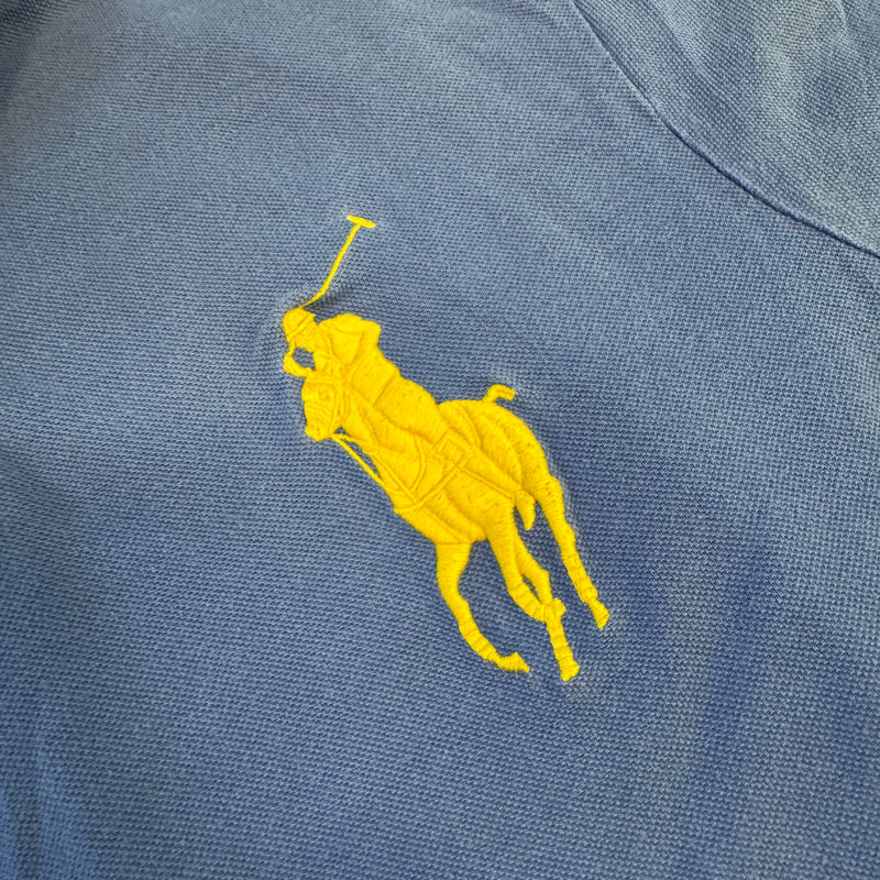 Detailansicht: Sourced limited accessories and clothes Ralph Lauren Big Pony blue poloshirt – Logo, Nähte oder Material