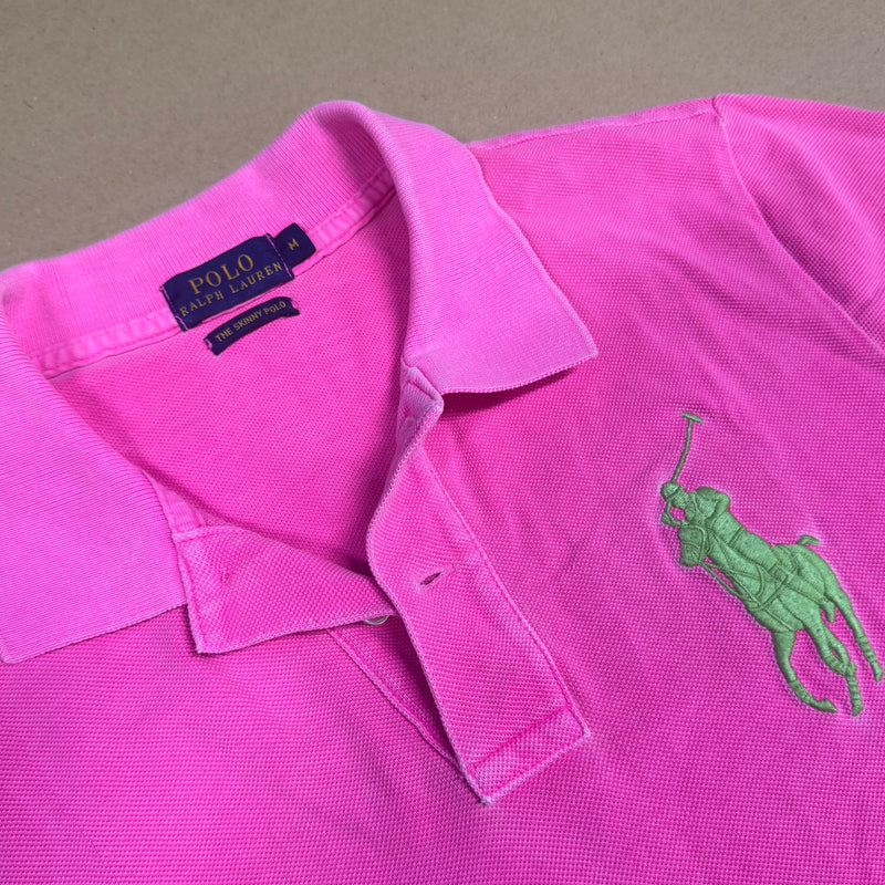 Detailansicht: Sourced limited accessories and clothes Ralph Lauren Big Pony pink womens polo – Logo, Nähte oder Material
