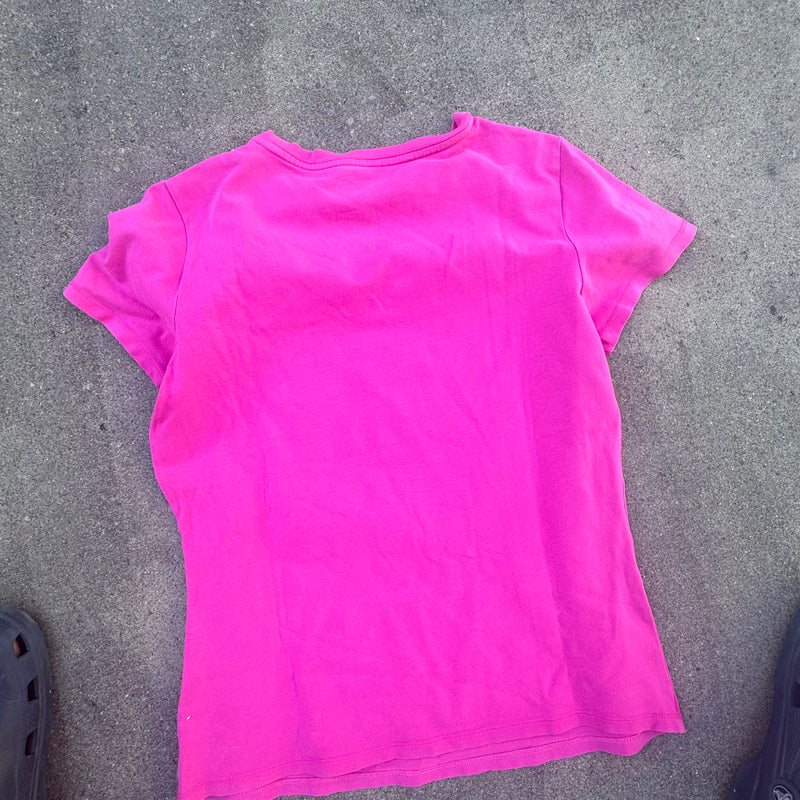 Detailansicht: Sourced limited accessories and clothes Ralph Lauren Jeans 67 pink T-shirt – Logo, Nähte oder Material