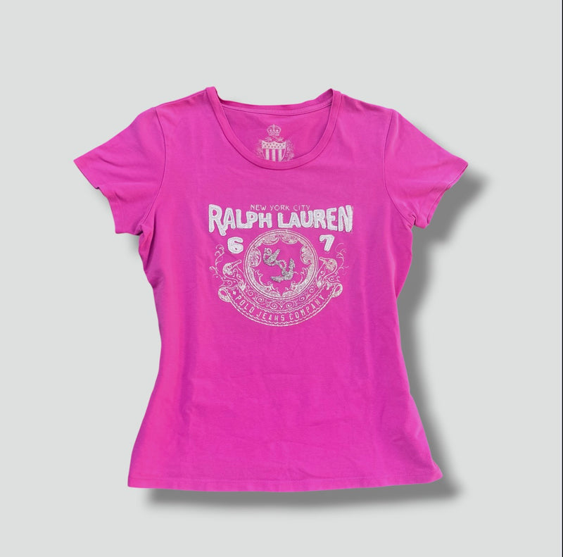 Sourced limited accessories and clothes Ralph Lauren Jeans 67 pink T-shirt – Secondhand Streetwear