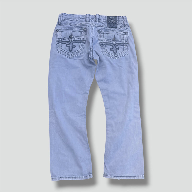 Sourced limited accessories and clothes Rock Revival vintage grey baggy jeans – Secondhand Streetwear