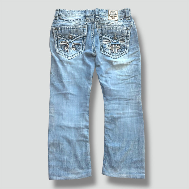 Sourced limited accessories and clothes Rock Revival vintage ripped and embroidered denim jeans – Secondhand Streetwear