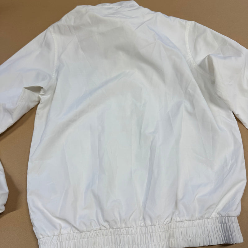 Detailansicht: Sourced limited accessories and clothes Streetwear style Airness white track jacket – Logo, Nähte oder Material