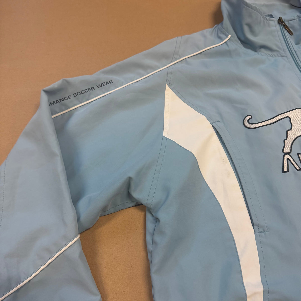 Streetwear style skyblue Airness track jacket – Close-up 2