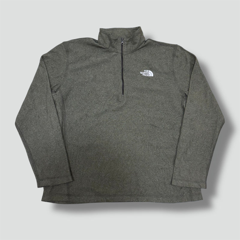 Sourced limited accessories and clothes The North Face olive green fleece quarter zip – Secondhand Streetwear