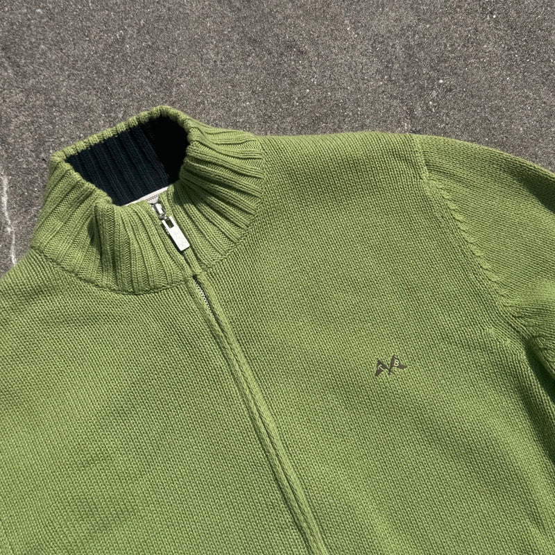 Detailansicht: Sourced limited accessories and clothes Thomas Burberry vintage green zip jacket – Logo, Nähte oder Material