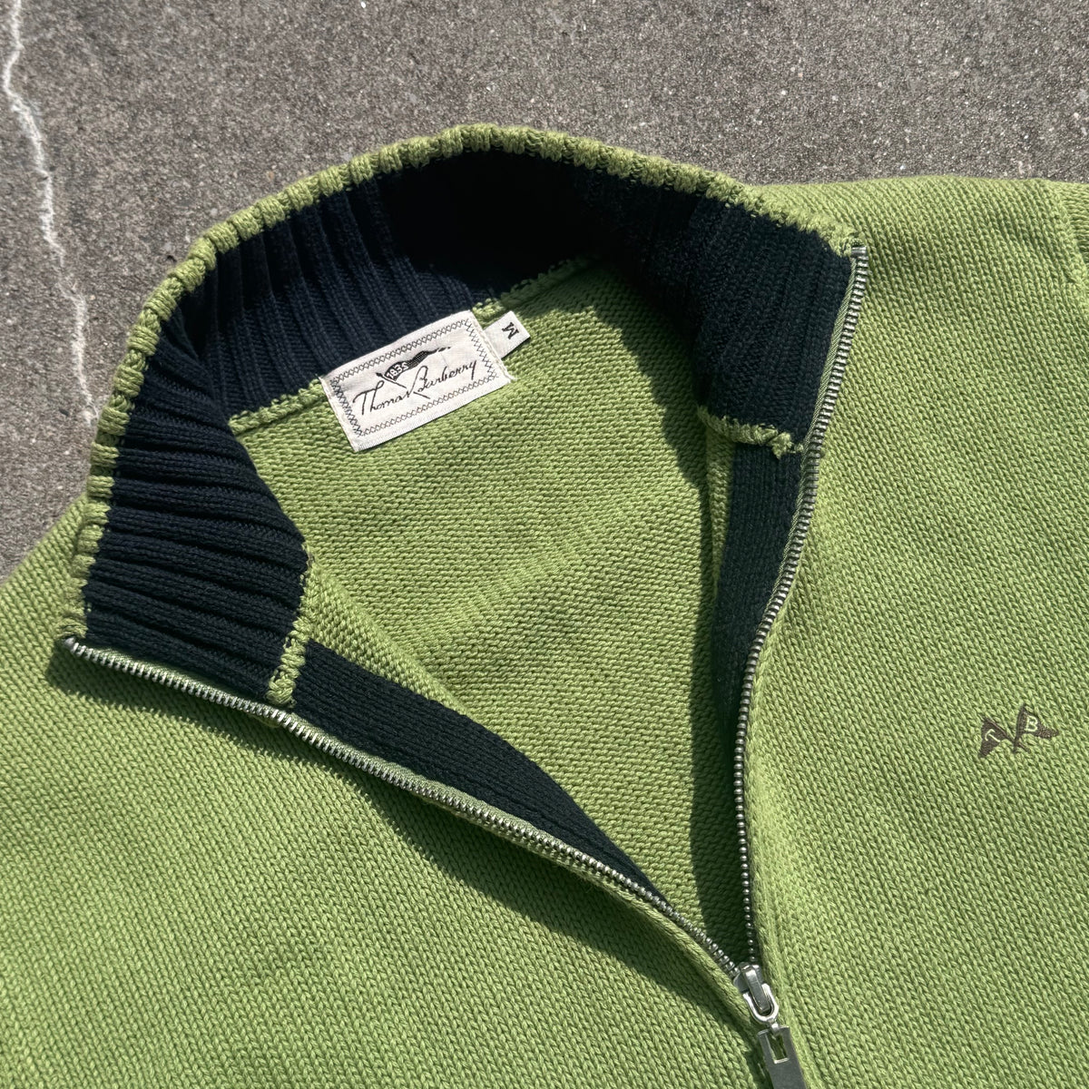 Thomas Burberry vintage green zip jacket – Close-up 2