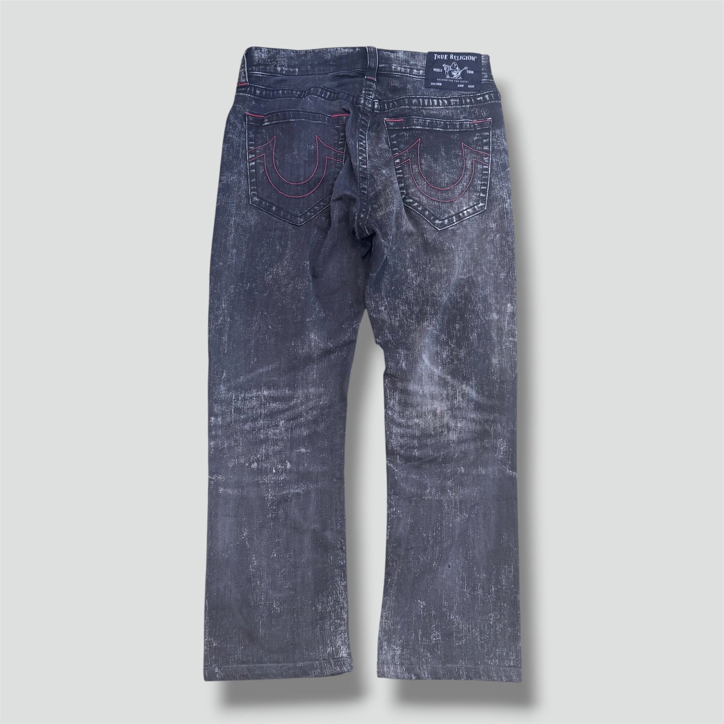True Religion black ripped straight pants