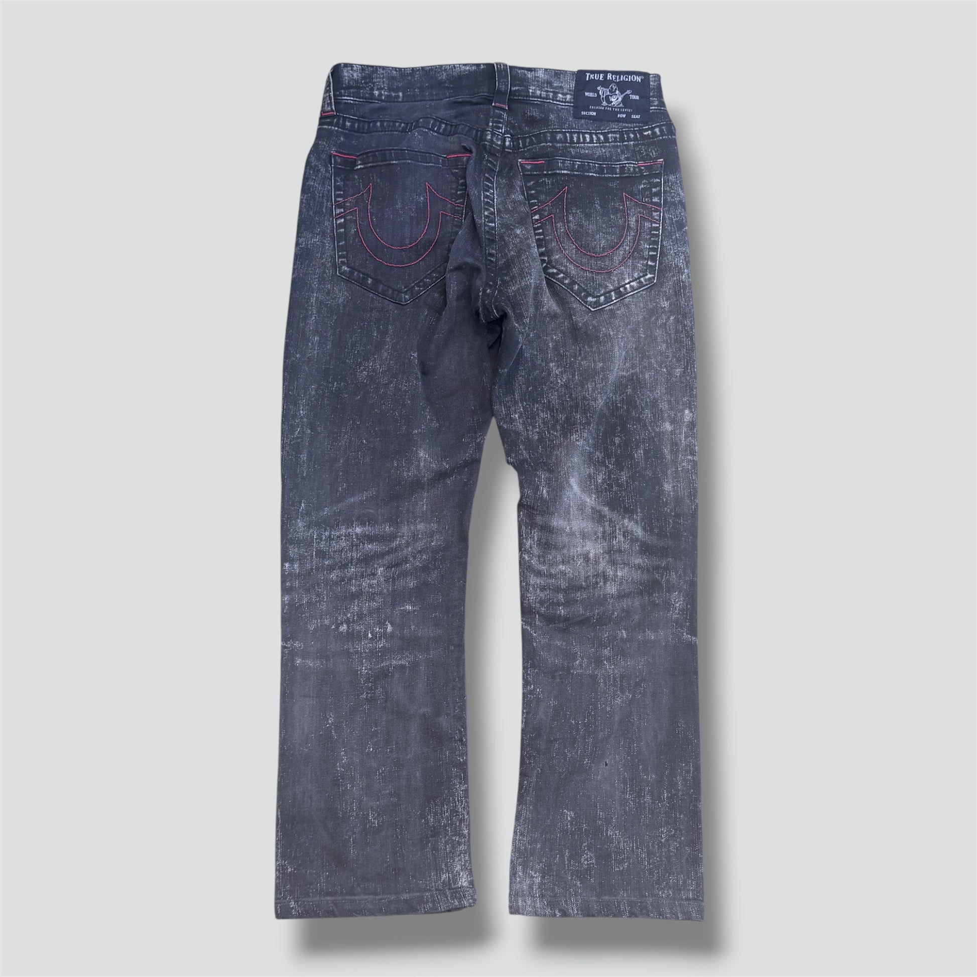 True Religion black ripped straight pants