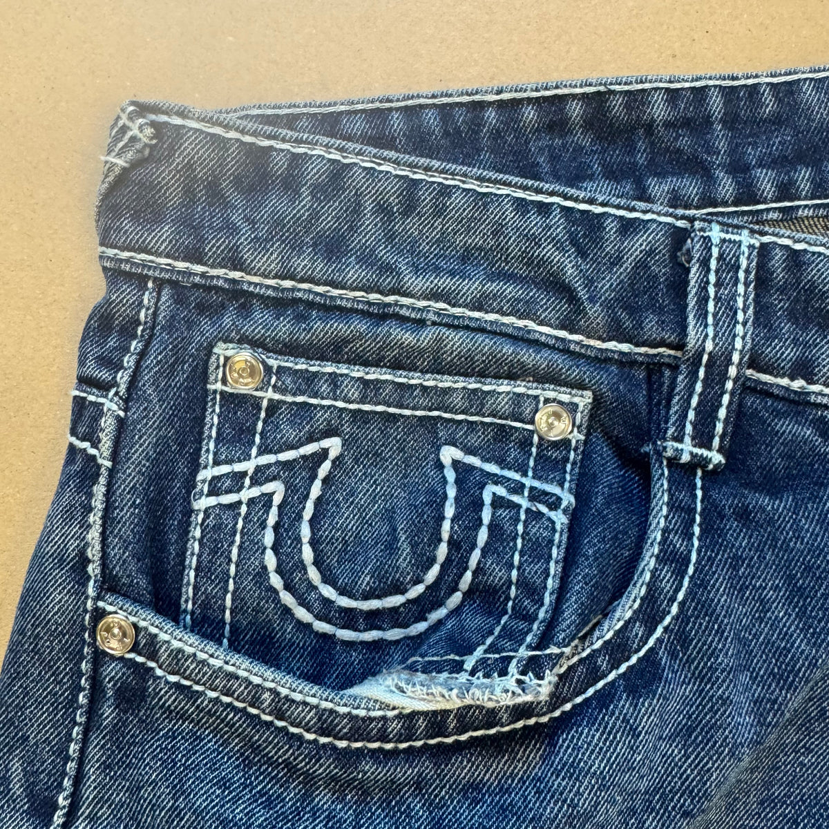 True Religion Stitched Dragon Straight Leg Jeans – Close-up 7