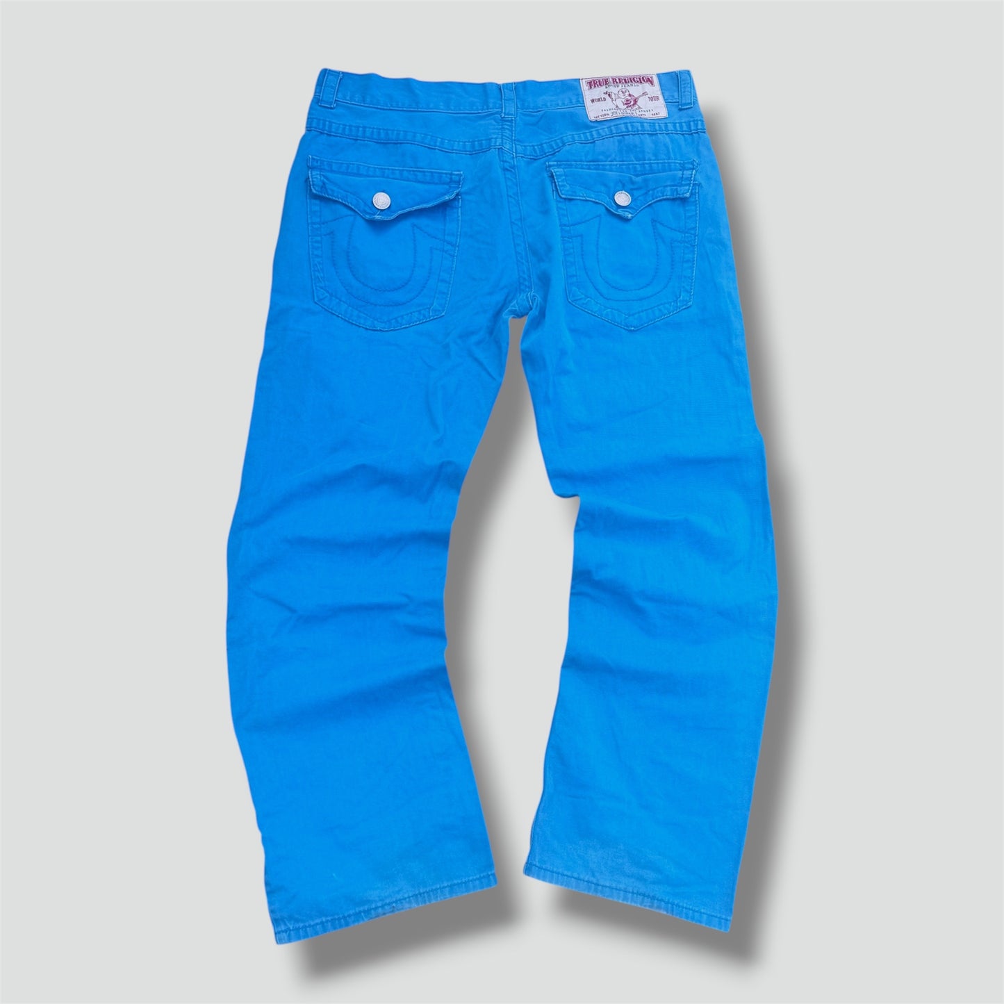 True Religion straight leg turquoise pants