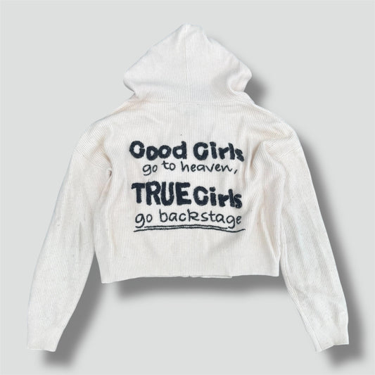 True Religion “True Girls go backstage” cropped hoodie