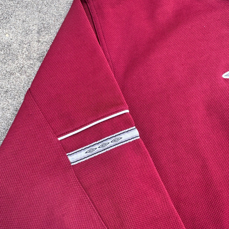 Detailansicht: Sourced limited accessories and clothes Umbro vintage burgundy retro sweatshirt – Logo, Nähte oder Material