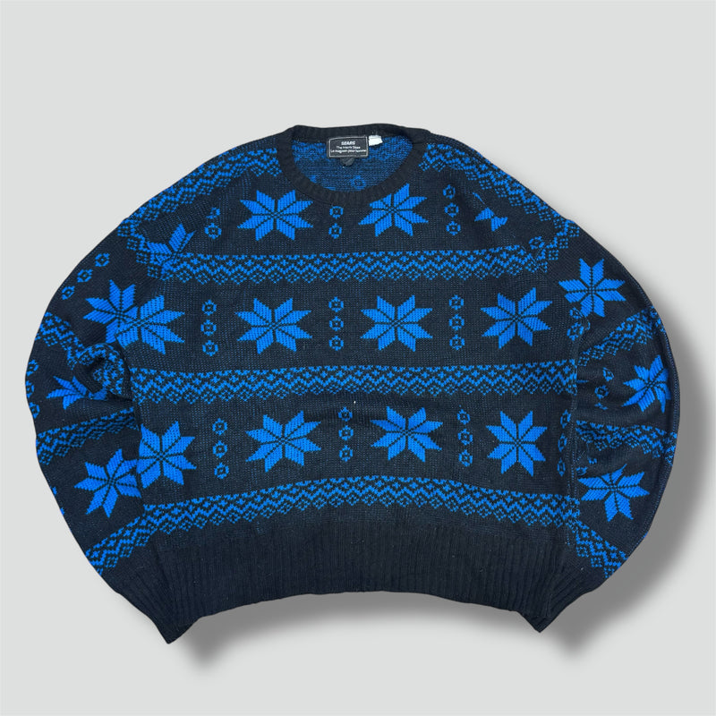 Sourced limited accessories and clothes Vintage black and blue knitted sweatshirt – Secondhand Streetwear