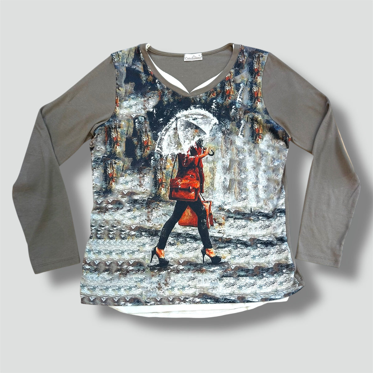Vintage Cottonissimo art "Umbrella Man" women's sweatshirt