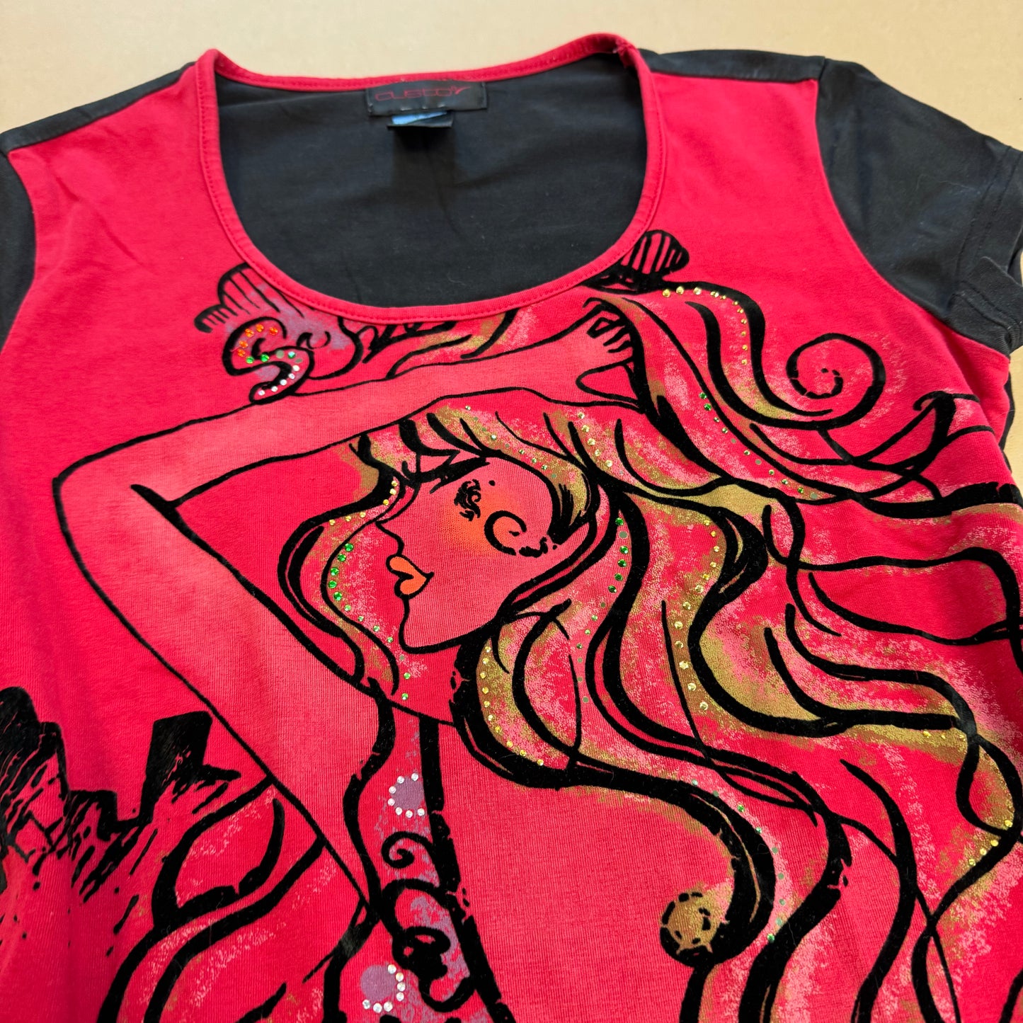 Vintage Custo Barcelona arts summer t-shirt – Close-up 2
