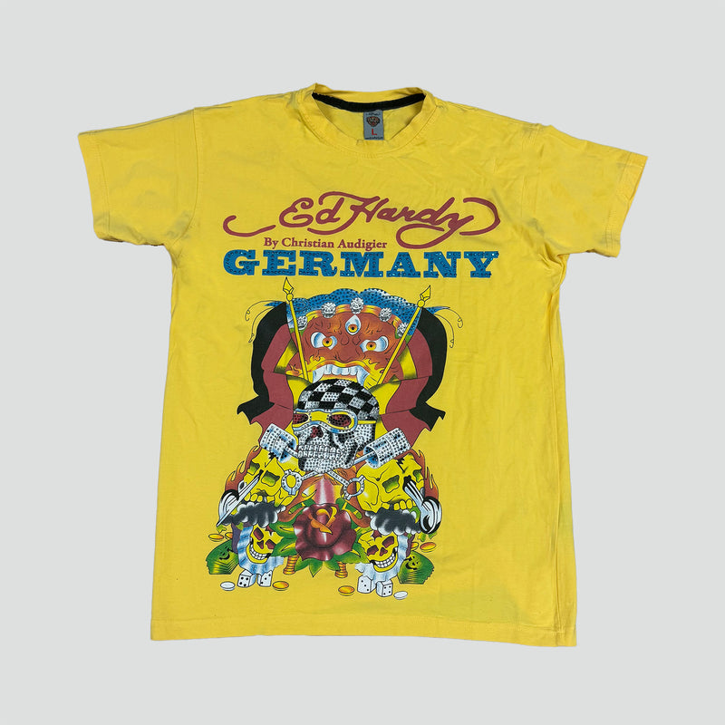 Sourced limited accessories and clothes Vintage Ed Hardy Germany rhinestones t shirt – Secondhand Streetwear