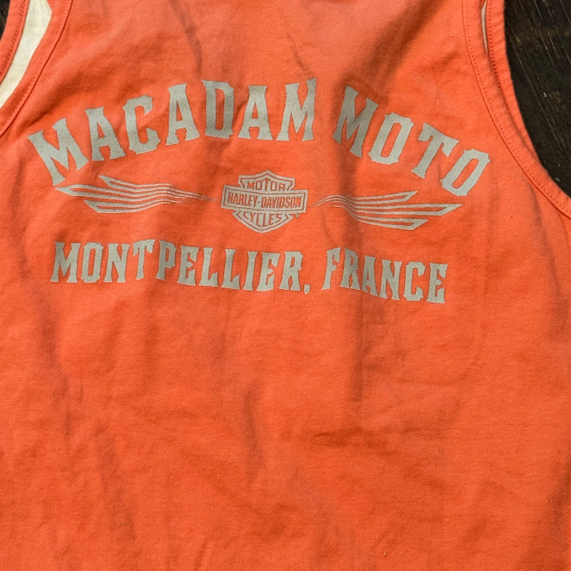 Detailansicht: Sourced limited accessories and clothes Vintage Harley Davidson tank top – Logo, Nähte oder Material