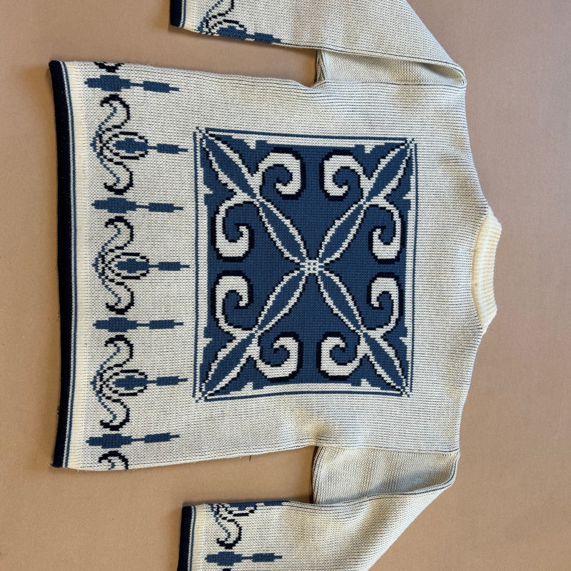 Detailansicht: Sourced limited accessories and clothes Vintage knitted Garden Street sweatshirt – Logo, Nähte oder Material