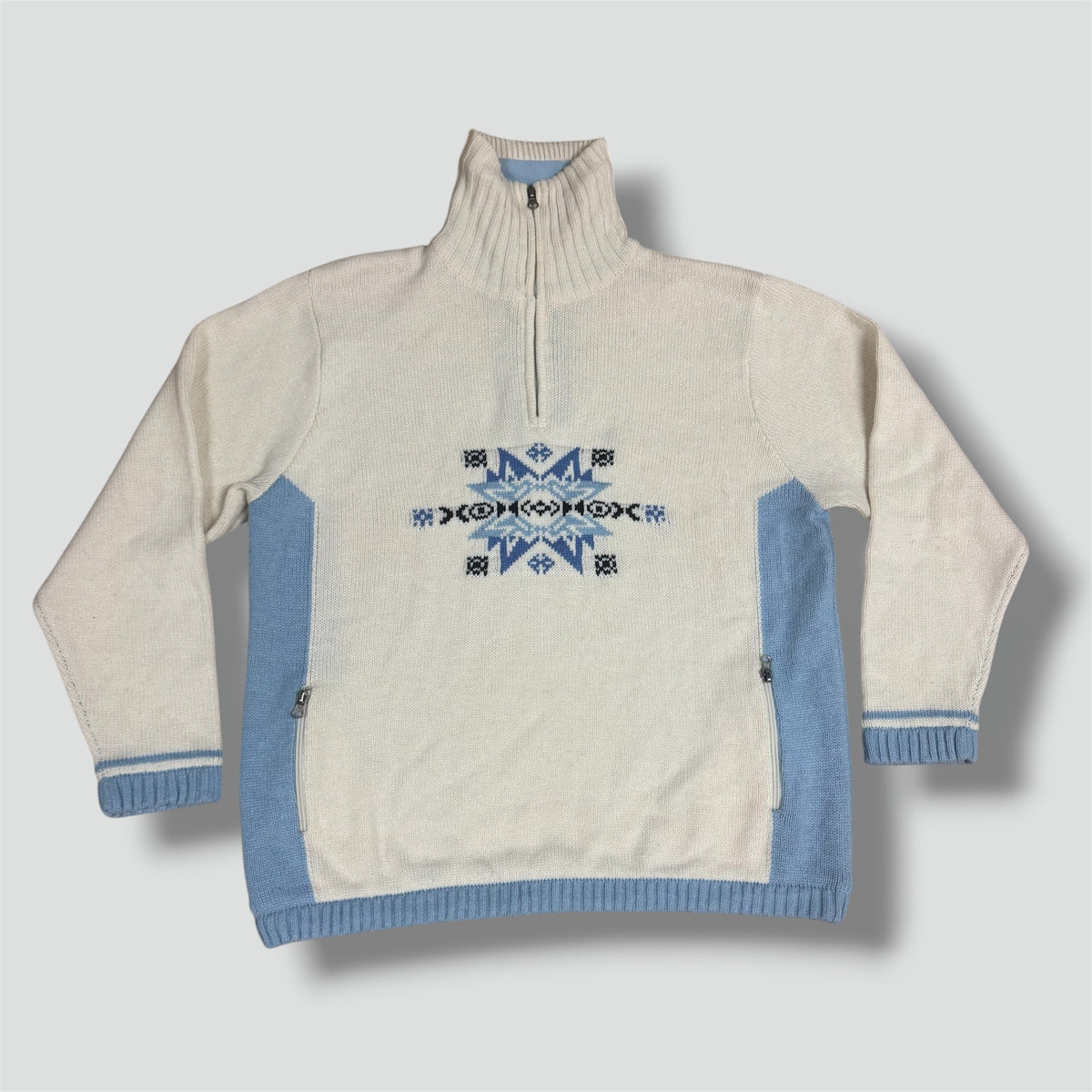 Vintage knitted Y2K quarter zip sweatshirt