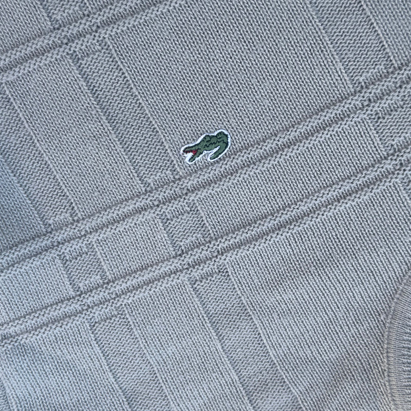 Detailansicht: Sourced limited accessories and clothes Vintage Lacoste grey knitted wool sweatshirt – Logo, Nähte oder Material