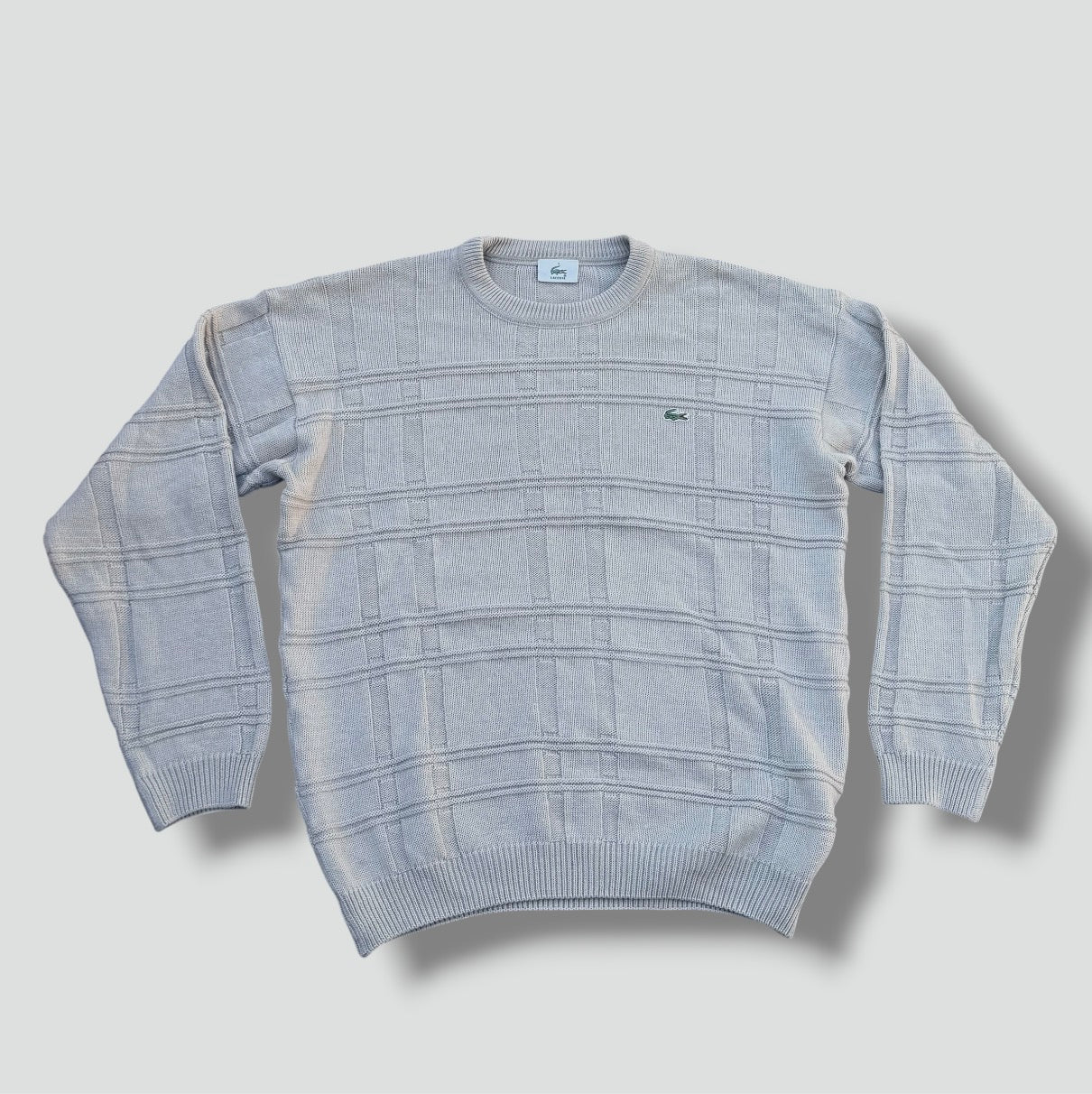 Vintage Lacoste grey knitted wool sweatshirt