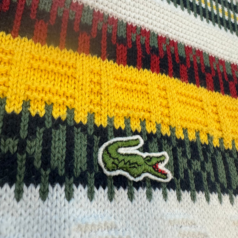 Detailansicht: Sourced limited accessories and clothes Vintage Lacoste striped knitted sweatshirt – Logo, Nähte oder Material