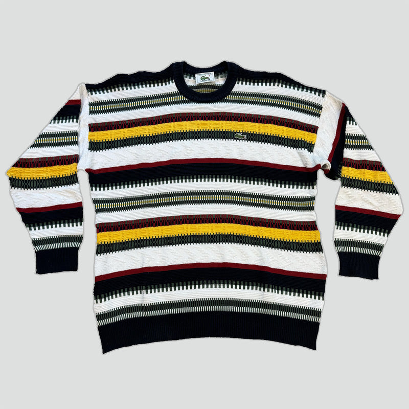 Sourced limited accessories and clothes Vintage Lacoste striped knitted sweatshirt – Secondhand Streetwear