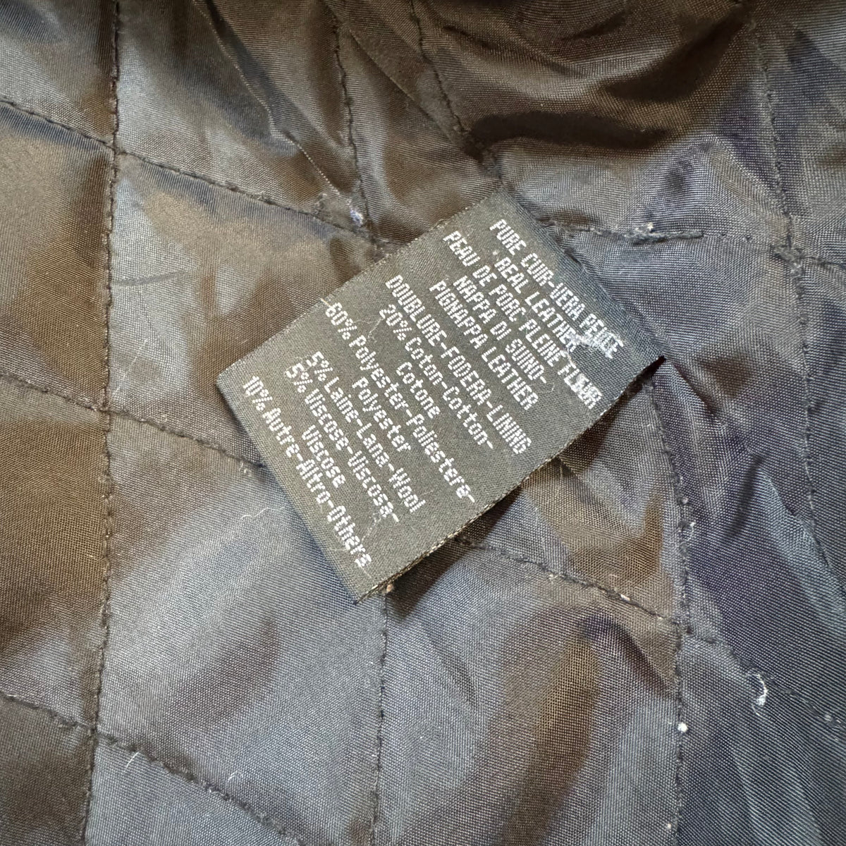 Vintage leather coat from L’Homme moderne – Close-up 1